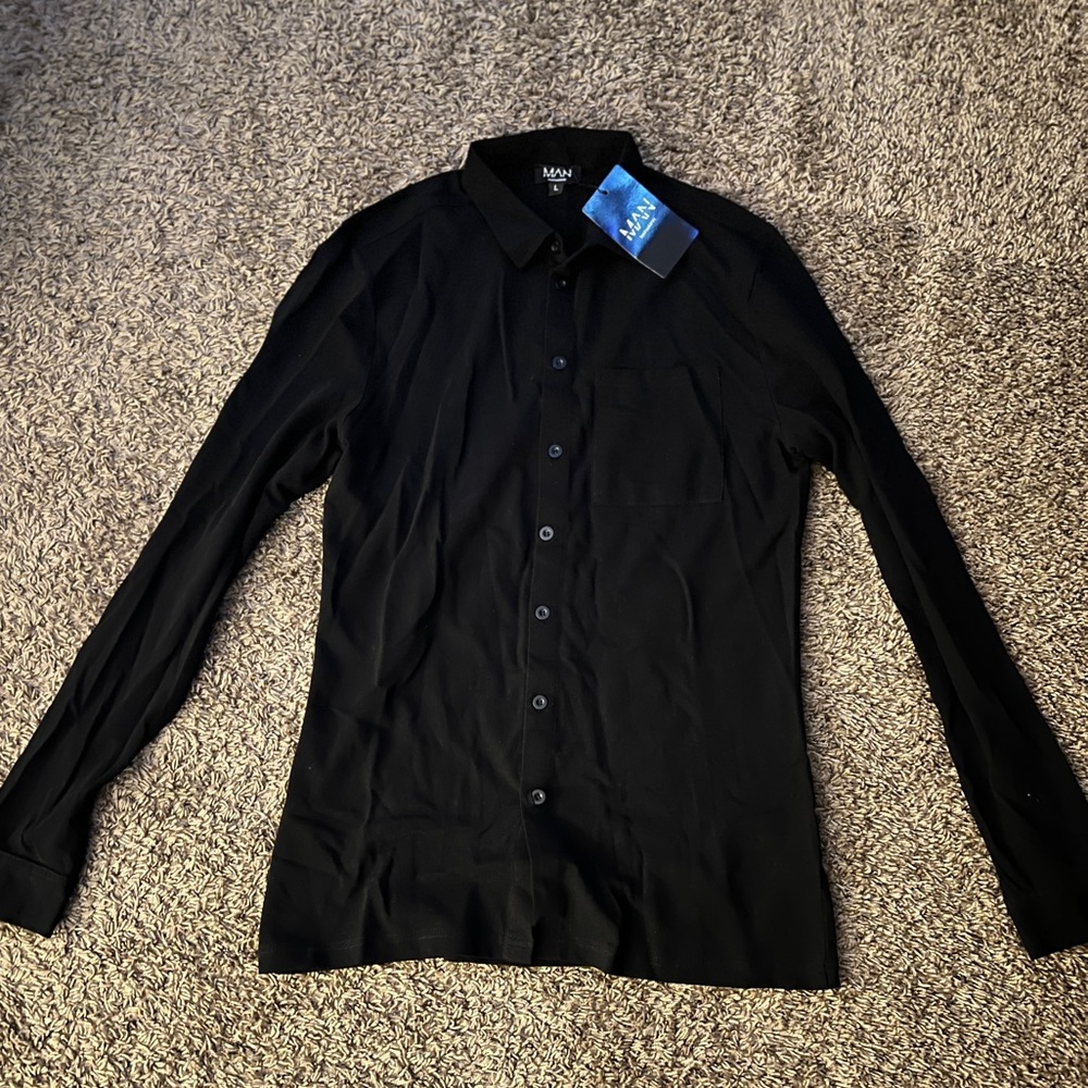 New Muscle Fit Long Sleeve Regular Pique Shirt
